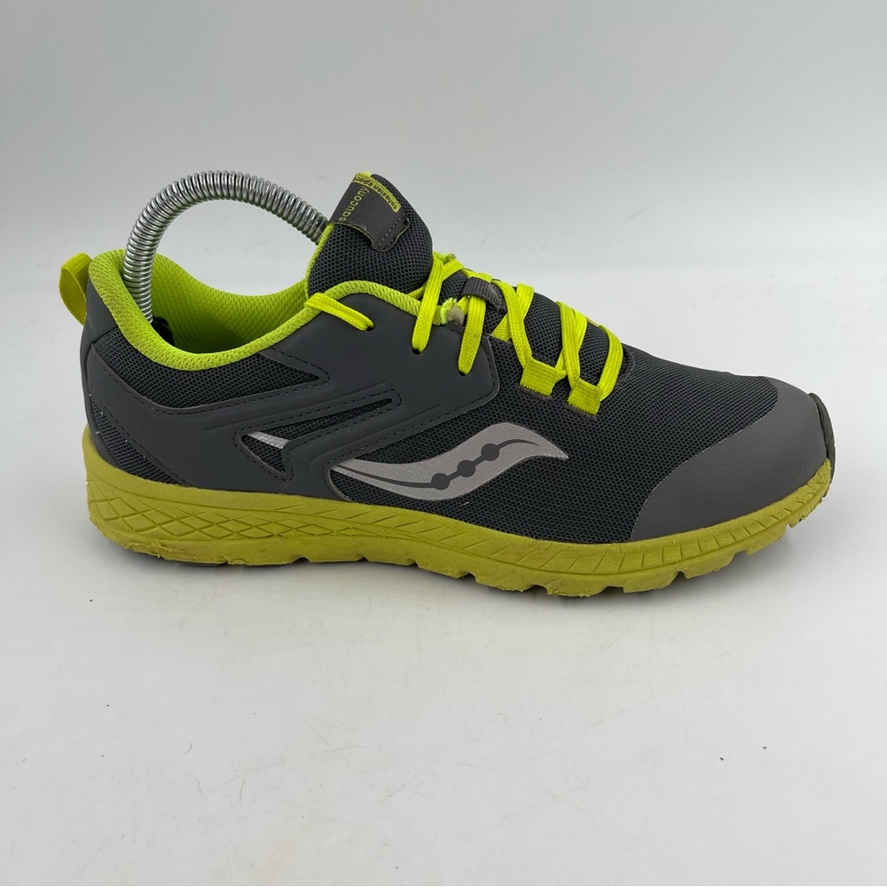 🥾 Saucony Kids Cohesion Sport Grey Citron Green SK264305 Running Shoes-Size 6.5